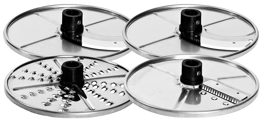 Sada 4 disků HALLDE - plátkovač 2 a 4 mm, strouhač 4mm, julienne 2x2mm pro modely CC-32S, CC-34, RG-50/RG-50S