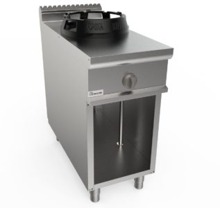 Sporák čínský plynový, 1 hořák WOK - 14,0 kW, šířka 400mm, skříňový modul otevřený