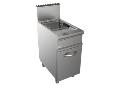 Fritéza plynová, přímý ohřev, 17l, 11,2kW, šířka 400mm, skříňový modul uzavřený