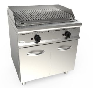 Lávový gril plynový, 16,0kW, na 10kg lávových kamenů, šířka 800mm, skříňový modul uzavřený