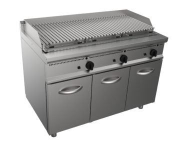 Lávový gril plynový, 24,0kW, na 18kg lávových kamenů, šířka 1200mm, skříňový modul uzavřený