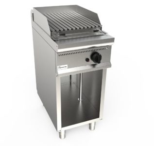 Lávový gril plynový, 8,0kW, na 5kg lávových kamenů, šířka 400mm, skříňový modul otevřený