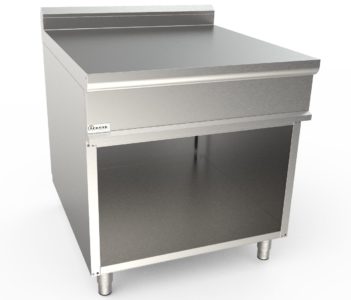 Neutrální pracovní plocha hladká, šířka 800 mm, skříňový modul otevřený