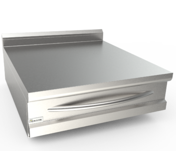 Neutrální pracovní plocha hladká, šířka 700 mm, horní modul se zásuvkou pro GN 2/1