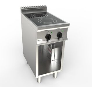 Sporák sklokeramický, 2 plotýnky – 2×2,5kW, šířka 800mm, skříňový modul otevřený