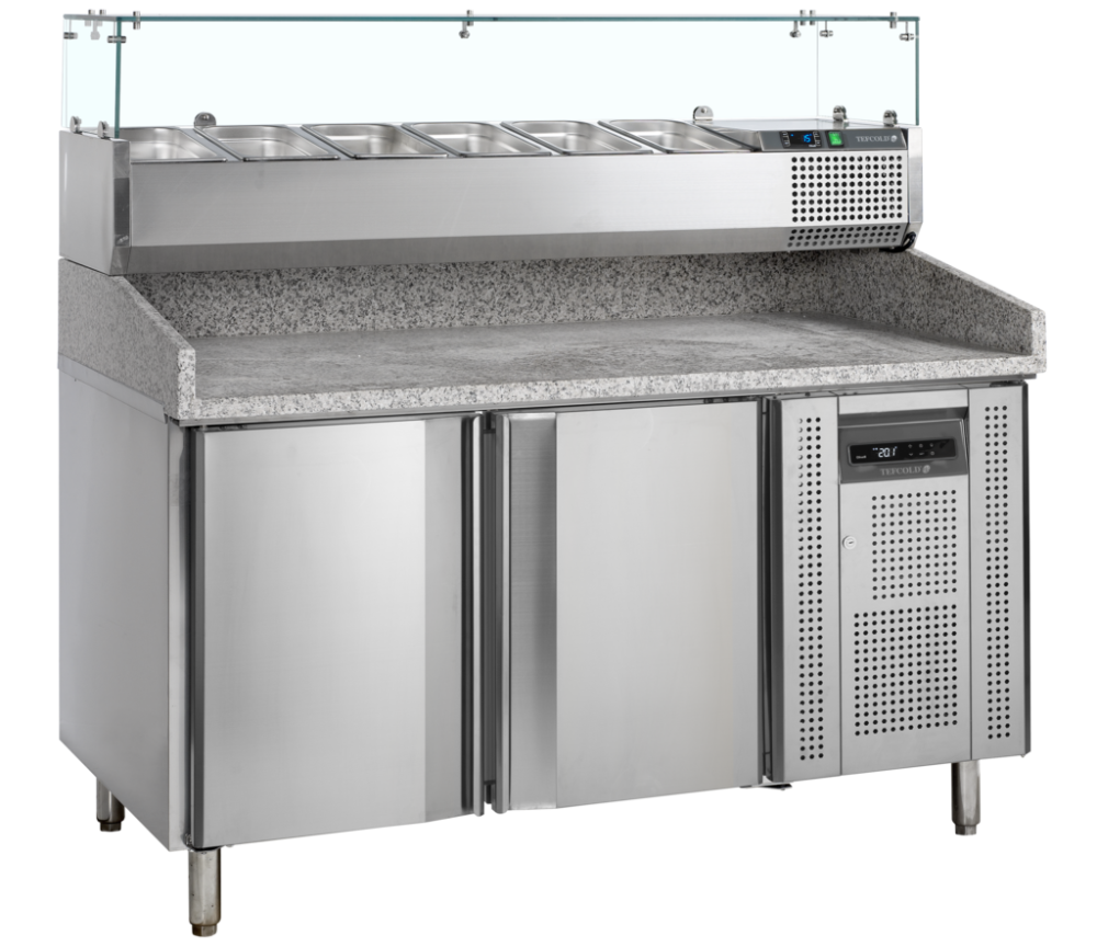 Chladicí pizza stůl s nástavbou TEFCOLD PT 1200 + VK38-150