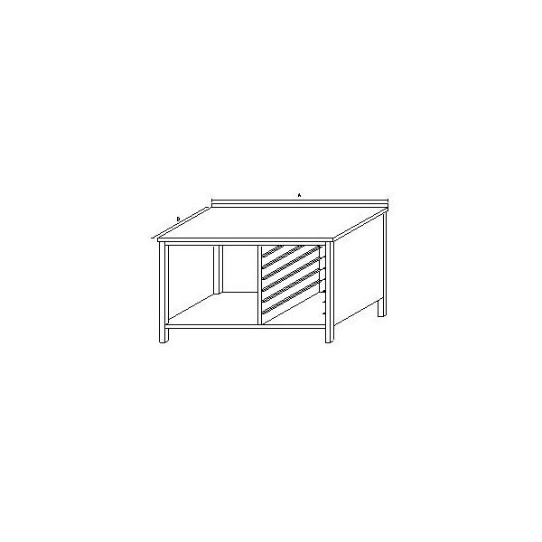 PS   Pracovní stůl s držáky na GN a policí 1200x700