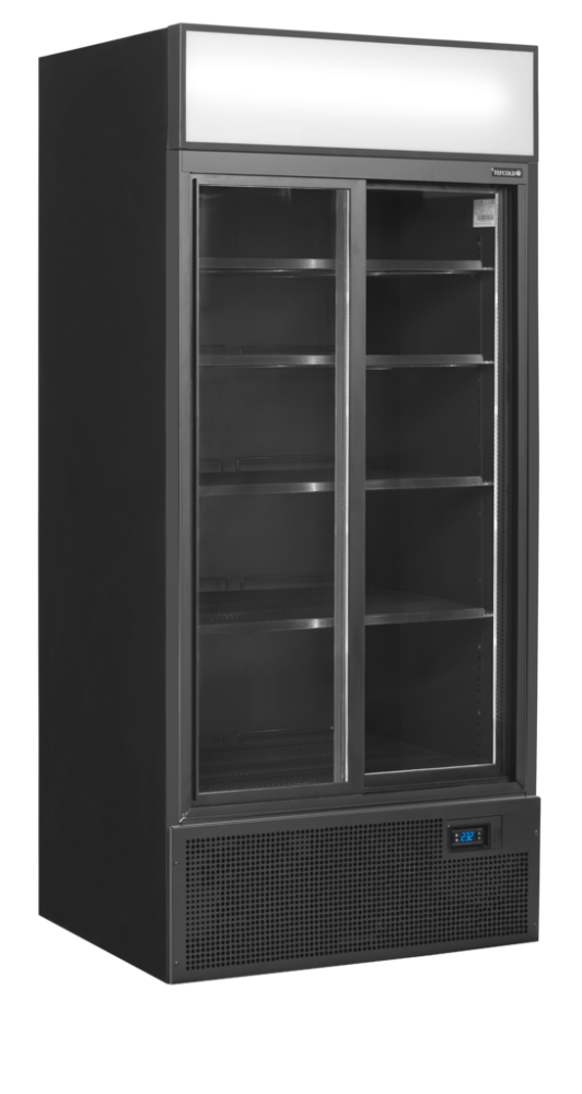 Chladicí skříň prosklené posuvné dveře TEFCOLD FSC 891 S Black
