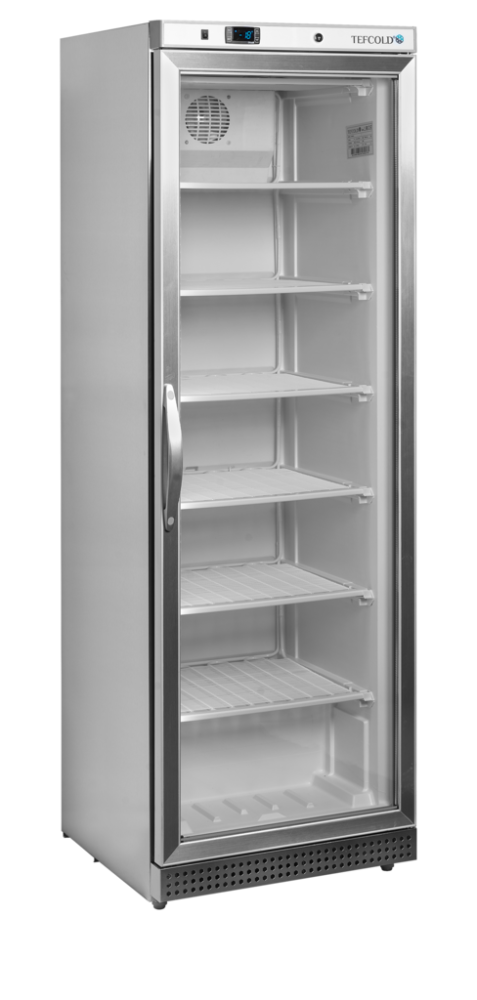 Mrazicí skříň prosklené dveře, nerez TEFCOLD UF 400 SG