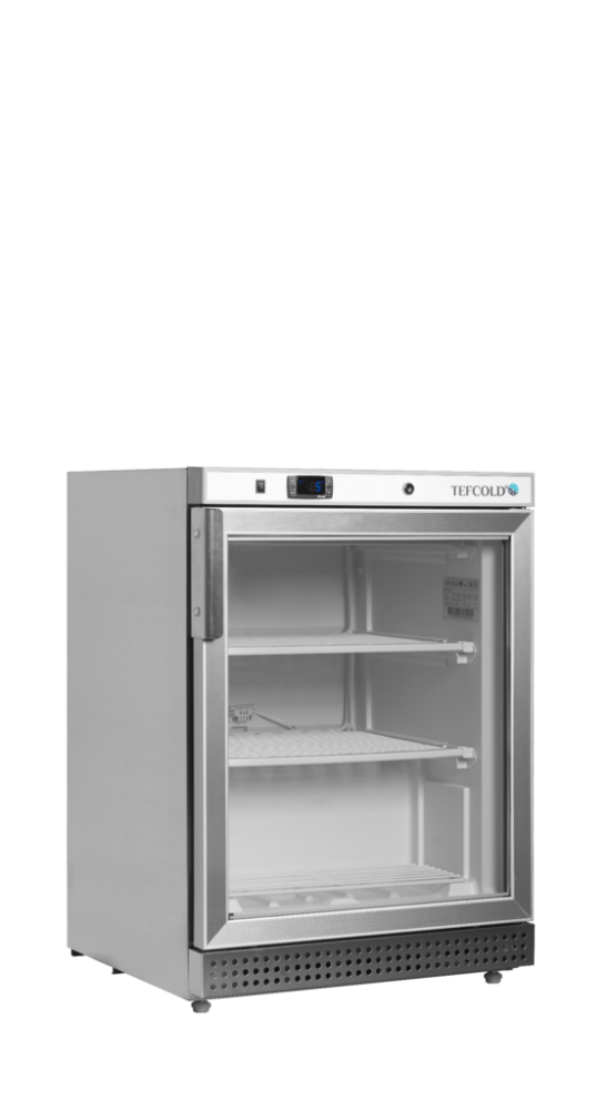 Mrazicí skříň prosklené dveře, nerez TEFCOLD UF 200 SG