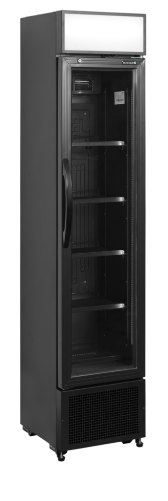 Chladicí skříň prosklené dveře TEFCOLD FSC 175H Black