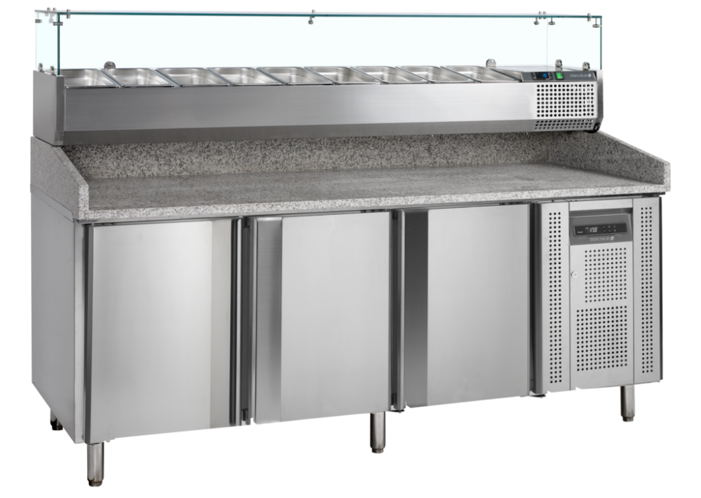 Chladicí pizza stůl s nástavbou TEFCOLD PT 1300 + VK38-200