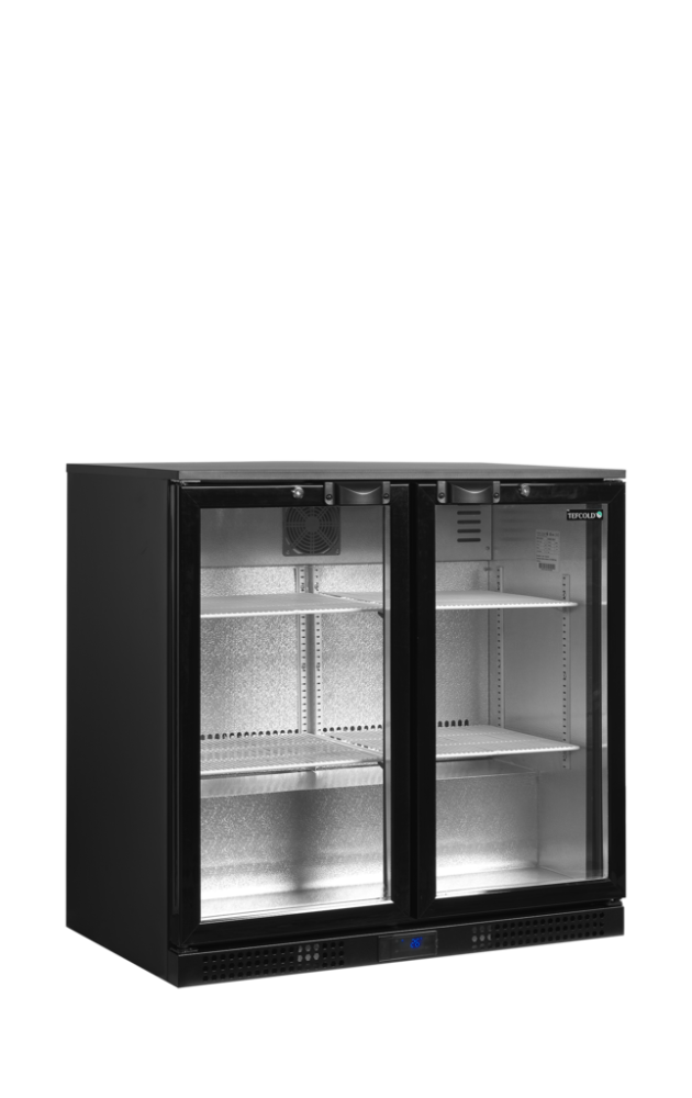 Minibar prosklené křídlové dveře, černá TEFCOLD DB201H