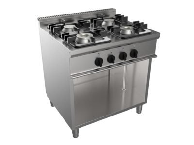 Sporák plynový, 4 hořáky – 4×4,5kW, šířka 700mm, skříňový modul otevřený
