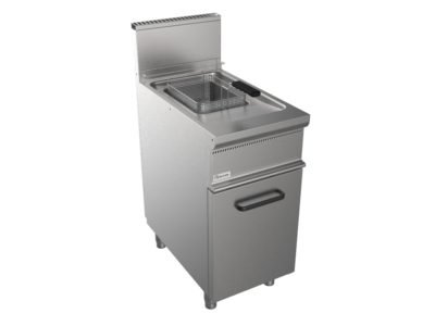 Fritéza plynová, přímý ohřev, 13l, 11,2kW, šířka 400mm, skříňový modul uzavřený