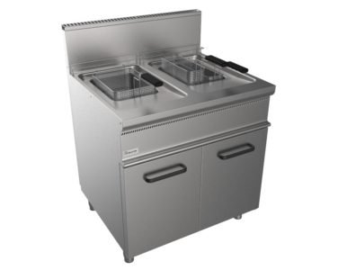 Fritéza plynová, přímý ohřev, 13l+13l, 22,4kW, šířka 800mm, skříňový modul uzavřený