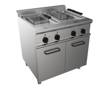 Fritéza elektrická, 13l+13l, 24,0kW 400V, šířka 800mm, skříňový modul uzavřený