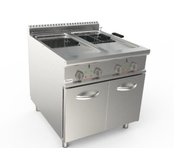 Fritéza elektrická, 17l+17l, 33,0kW, šířka 800mm, skříňový modul uzavřený