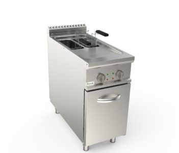 Fritéza elektrická, 8l+8l, 14,0kW, šířka 400mm, skříňový modul uzavřený