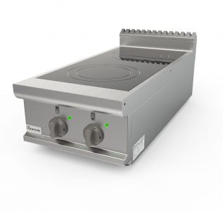 Sporák elektrický sklokeramický, 2 varné zóny - 2x3,0kW 400V, šířka 400mm, horní modul