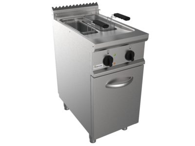 Fritéza elektrická, 8l+8l, 14,0kW, 400V, šířka 400mm, skříňový modul uzavřený