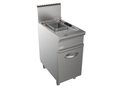 Fritéza plynová, přímý ohřev, 13l, 11,2kW, šířka 400mm, skříňový modul uzavřený