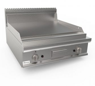 Grilovací deska elektrická, 12,0kW, hladká pracovní plocha - chromová, 800mm, horní modul