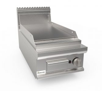 Grilovací deska elektrická,, 6,0kW 400V, rýhovaná pracovní plocha - ocelová, 400mm, horní modul