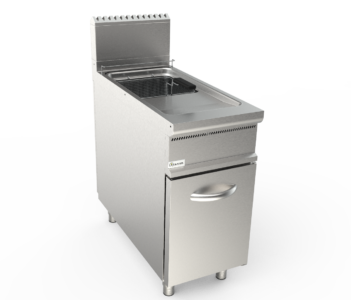Fritéza plynová, přímý ohřev, 22l, 21,0kW, šířka 400mm, skříňový modul uzavřený