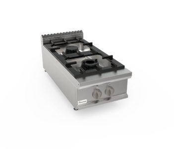 Sporák plynový, 2 hořáky - 2x7,4kW, šířka 450m, horní modul