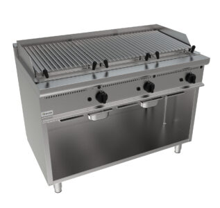 Lávový gril plynový, 24,0kW, na 18kg lávových kamenů, šířka 800mm, skříňový modul otevřený