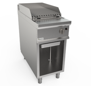 Lávový gril plynový, 11,0kW, na 9kg lávových kamenů, šířka 400mm, skříňový modul otevřený
