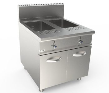 Vařič těstovin elektrický, 40l+40l, 34,0kW 400V, šířka 800mm, skříňový modul uzavřený
