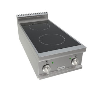 Sporák elektrický indukční, 2 varné zóny - 2x3,0kW 400V, šířka 400mm, horní modul