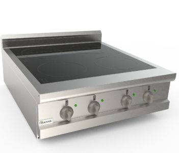 Sporák elektrický indukční, 4 varné zóny - 2x3,0kW 800V, šířka 400mm, horní modul
