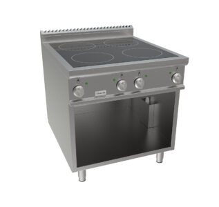 Sporák elektrický indukční, 4 varné zóny - 4x5,0kW 400V, skříňový modul otevřený