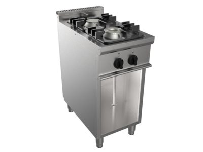 Sporák plynový, 2 hořáky – 2×4,5kW, šířka 400mm, skříňový modul otevřený