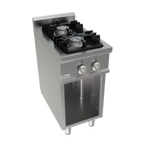 Sporák plynový, 2 hořáky, 1x4,5kW + 1x7,5kW, šířka 400mm, horní modul
