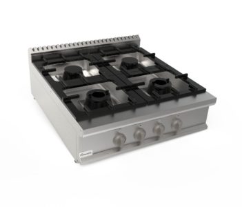 Sporák plynový, 4 hořáky - 4x7,4kW, šířka 900mm, horní modul