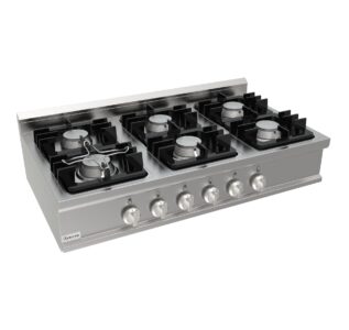 Sporák plynový, 6 hořáků - 6x4,5kW, šířka 1200mm, horní modul