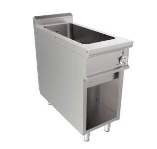 Vodní lázeň elektrická, 1,8kW 230V, pro GN 1/1 + 1/3, šířka 400mm, skříňový modul otevřený