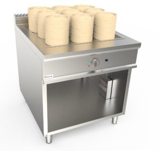 Napařovací zařízení elektrické, 78l, 24,0kW 400V, pro GN 2/1 + 1 x 1/3, šířka 800mm, skříňový modul otevřený