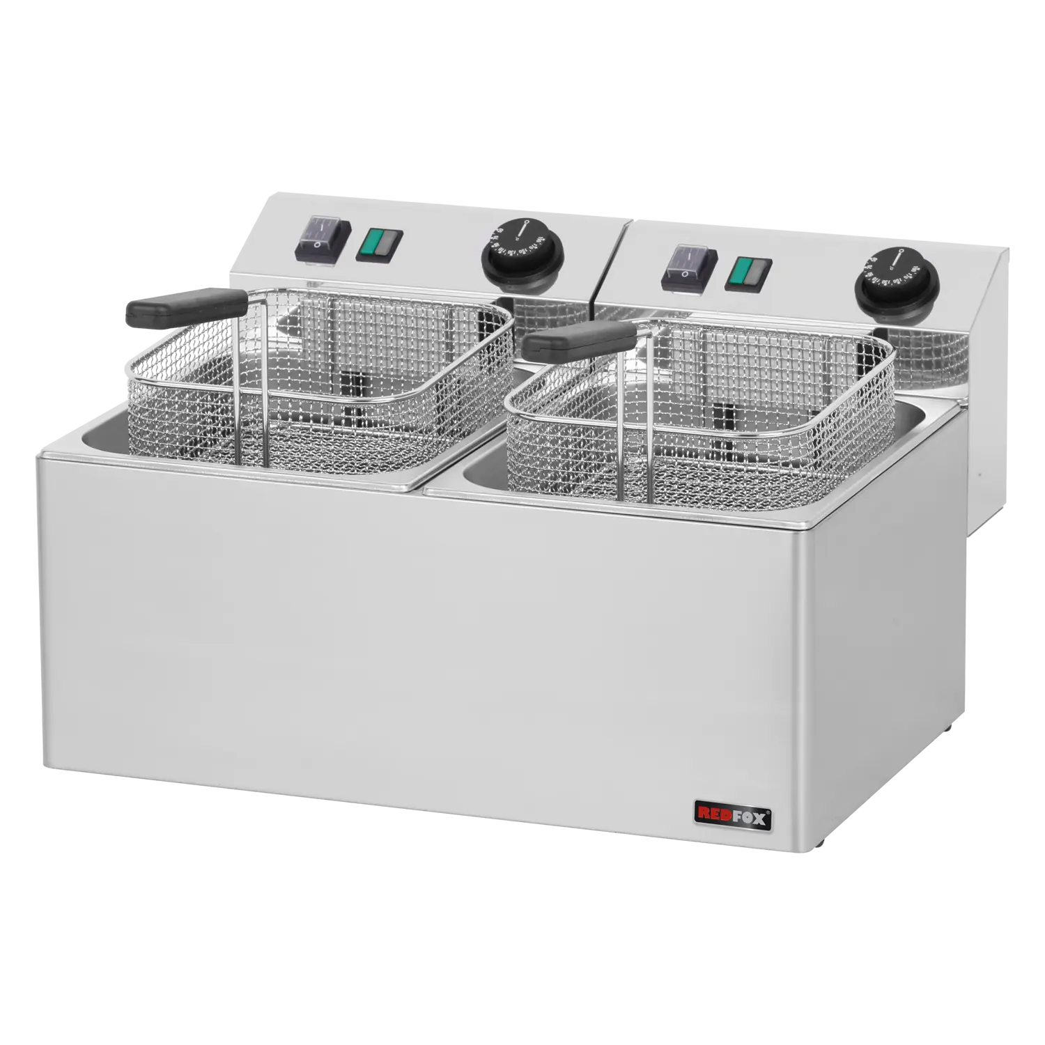 Fritéza elektrická dvojitá 0,38 kW/l, 8+8 l stolní 230 V | REDFOX - FE 77 E