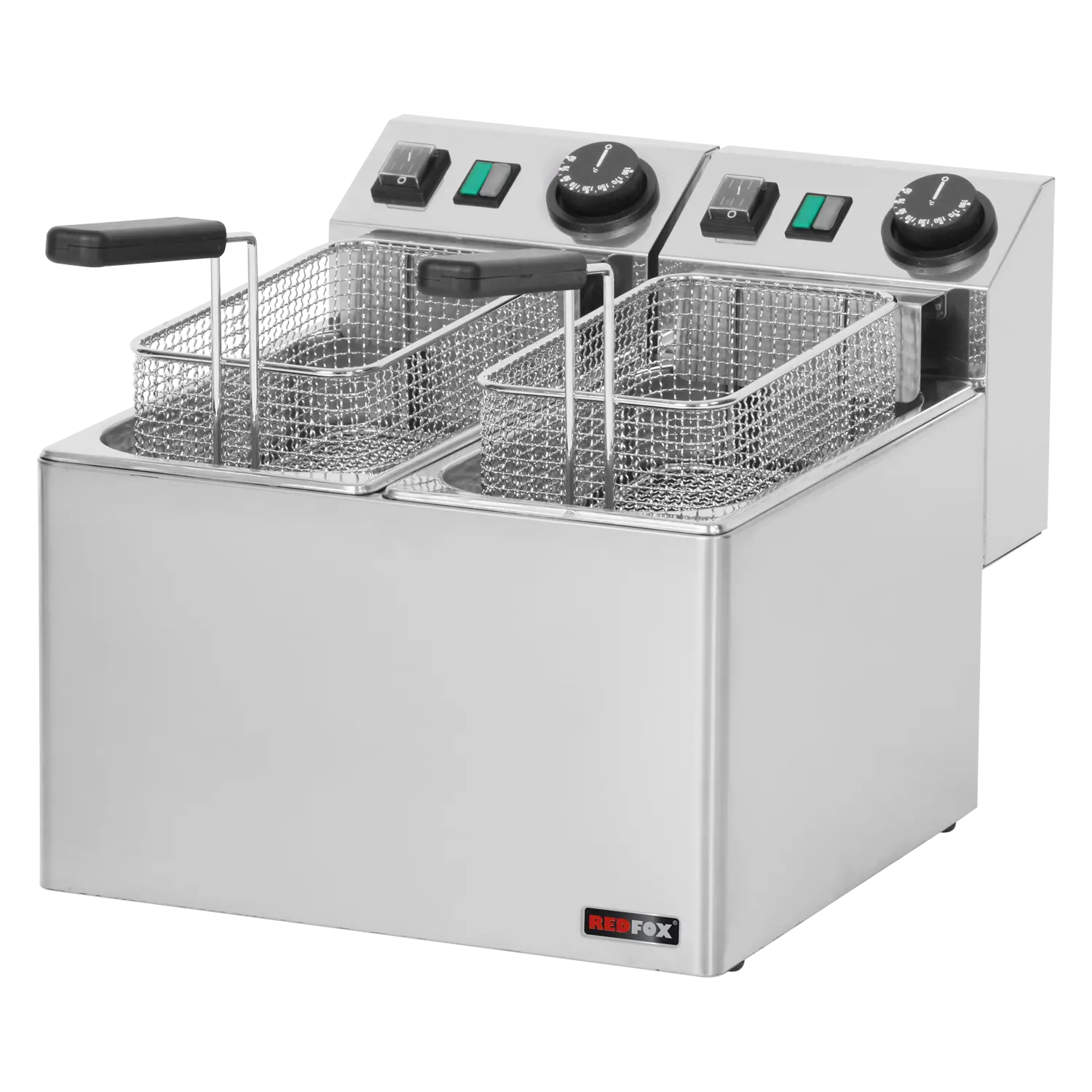 Fritéza elektrická dvojitá 0,42 kW/l, 5+5 l stolní 230 V | REDFOX - FE 44 E