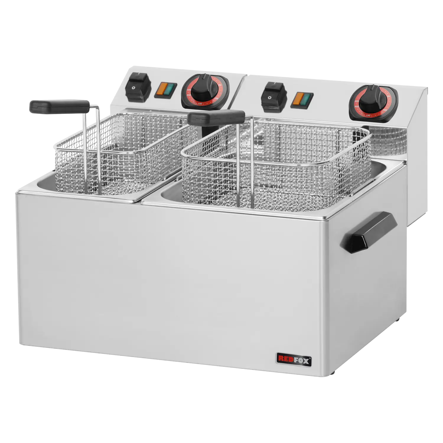 Fritéza elektrická 0,42 + 0,38 kW/l, 8 + 5 l stolní 230 V | REDFOX - FE 74