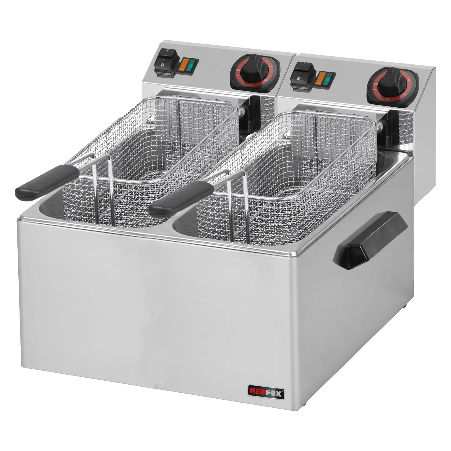 Fritéza na ryby elektrická dvojitá 0,43 kW/l, 8+8 l stolní 230 V | REDFOX - FE 88